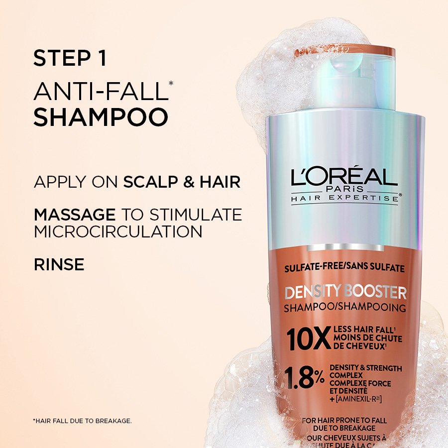 The shampoo density booster is the step1​