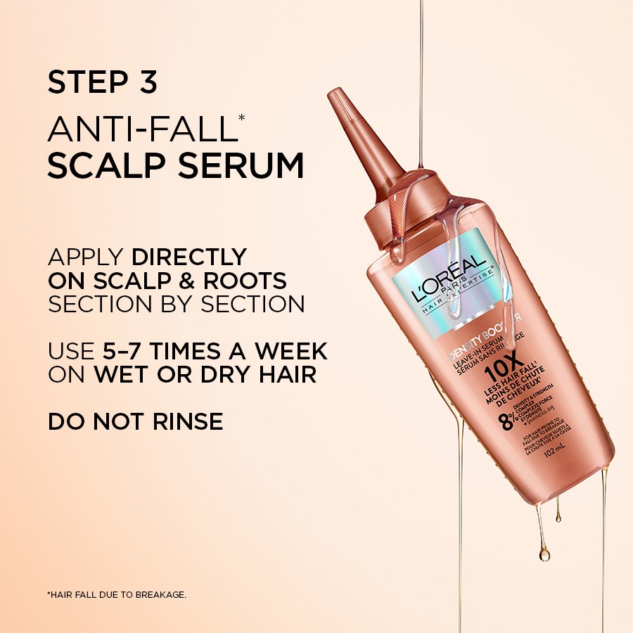 The hair serum density booster is the step 3​