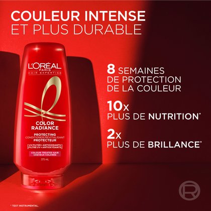 1 bouteille de revitalisant color radiance pour obtenir une coloration intense et qui dure jusqu'à 8 semaines