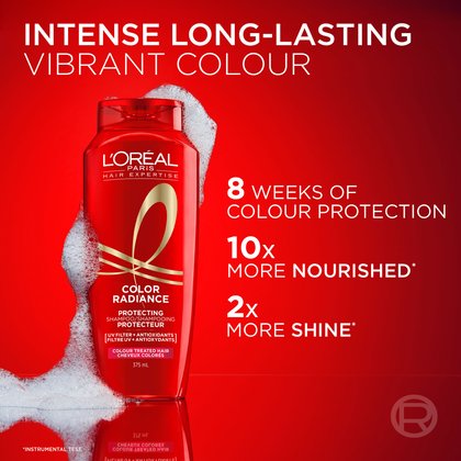 1 bottle color radiance shampoo for intense color that lasts up to 8 weeks
