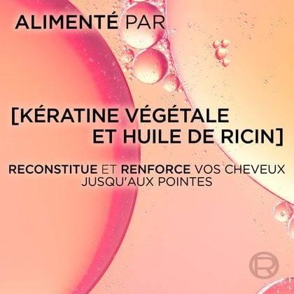 La kératine végétal et l'huile de ricin reconstituent et renforcent les cheveux
