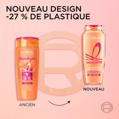 Ancien et nouveau packaging du shampoing dream lenght