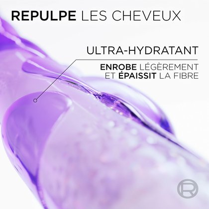 Le revitalisant Hyaluron Plum hydrate intensément la fibre capillaire