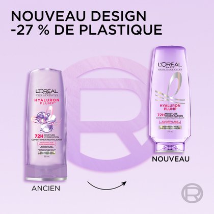 Ancien et nouveau packaging du revitalisant Hyaluron plump