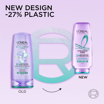 Old and new hyaluron pure shampoo packaging