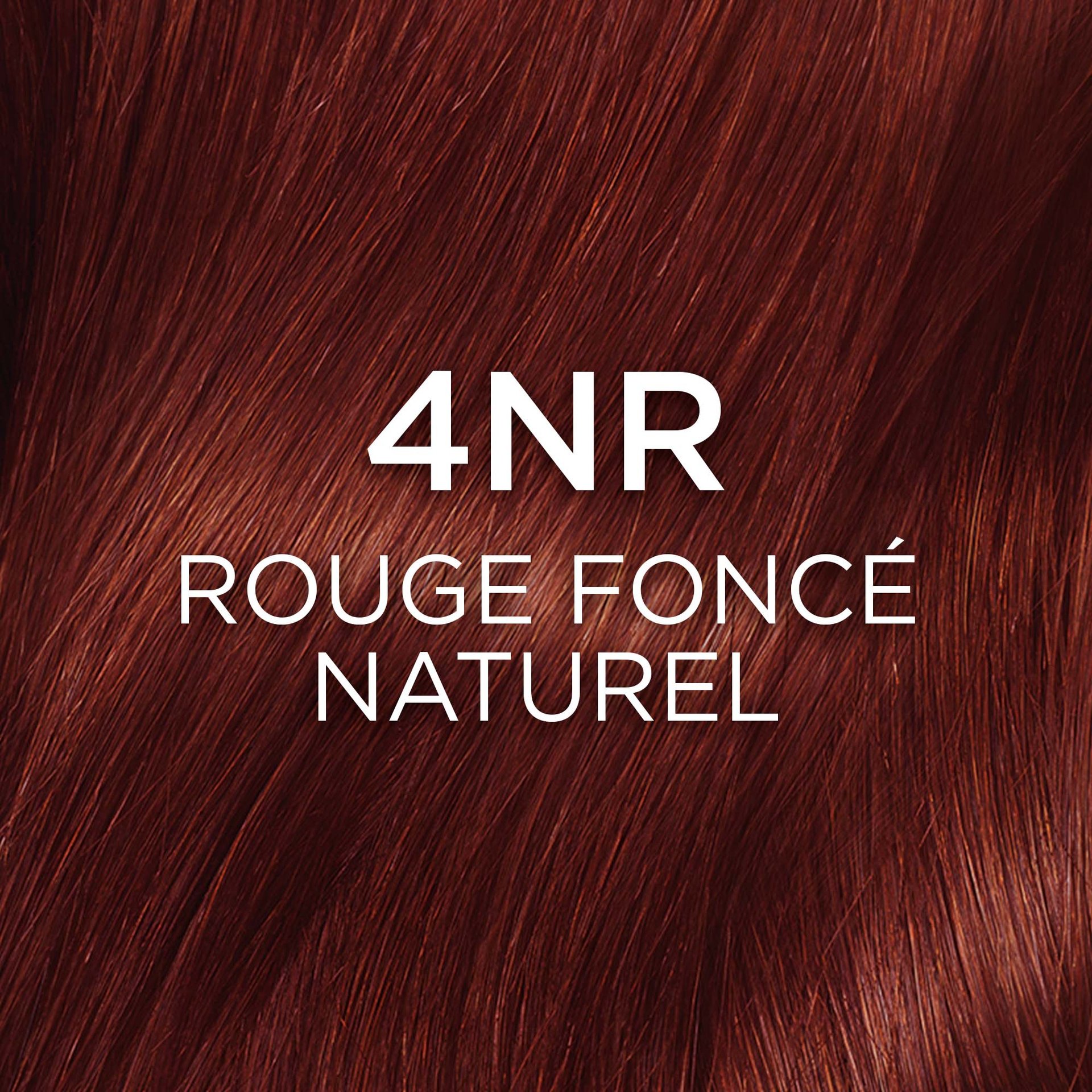 Rendu sur cheveux de la coloration Excellence Crème 4NR Rouge Foncé Naturel