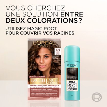 Dans une boîte de coloration Excellence Crème Bronzer, il y a une crème colorante protectrice sans ammoniaque, un shampoing soin au ph doux et une masque nourissant