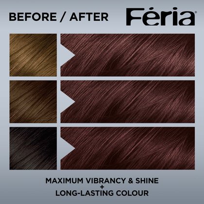 Hair before and after using Feria S1 Silver Grey
