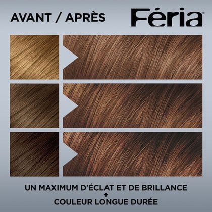 Avant et après la coloration Feria 51 Brun Bronzé