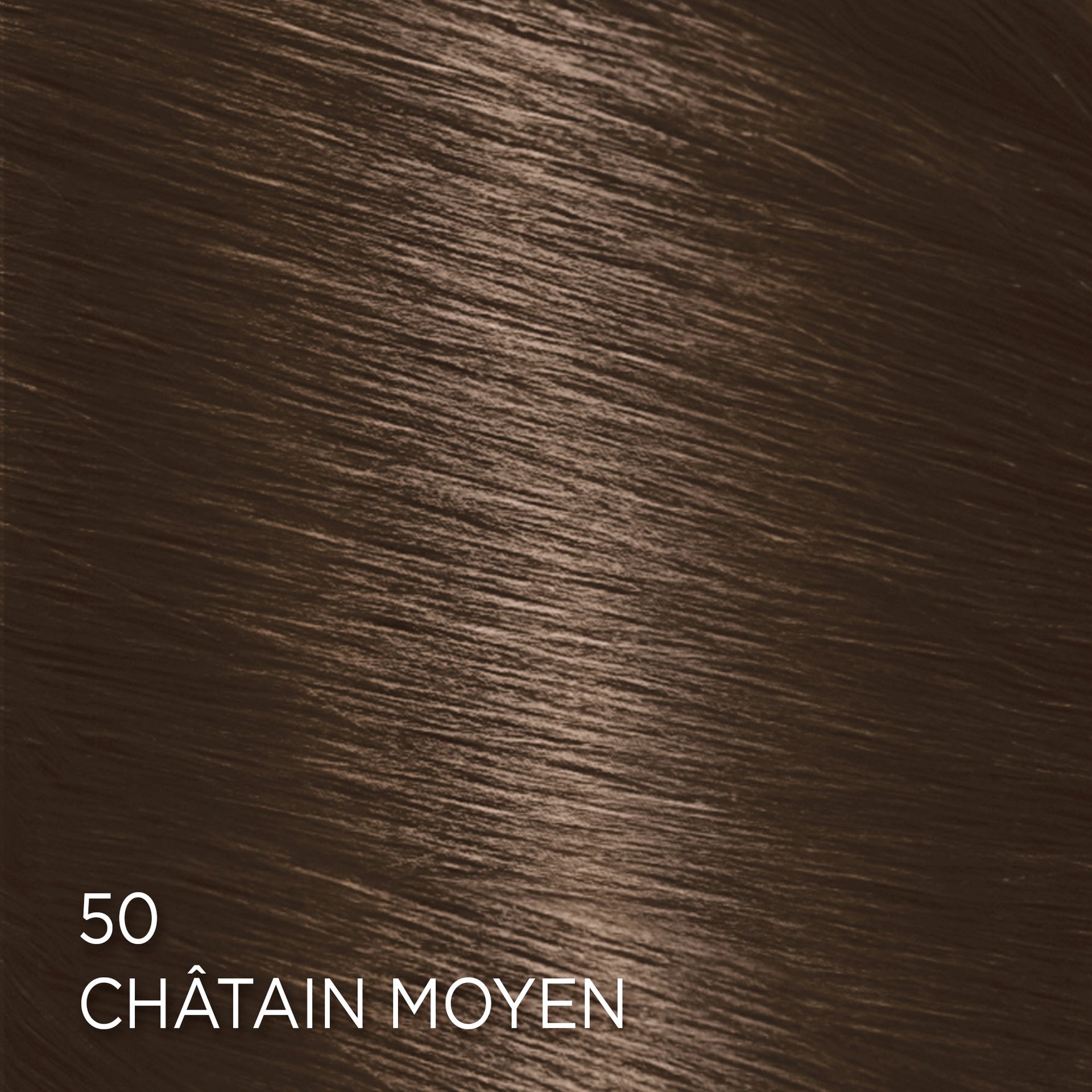 Rendu sur cheveux de la coloration Feria 50 Châtain Moyen