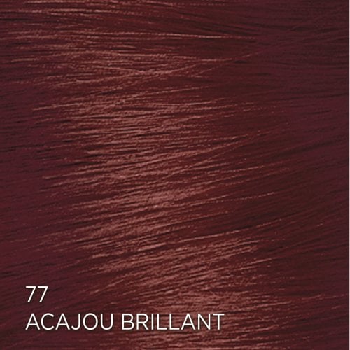 Rendu sur cheveux de la coloration Feria 77 Acajou Brillant