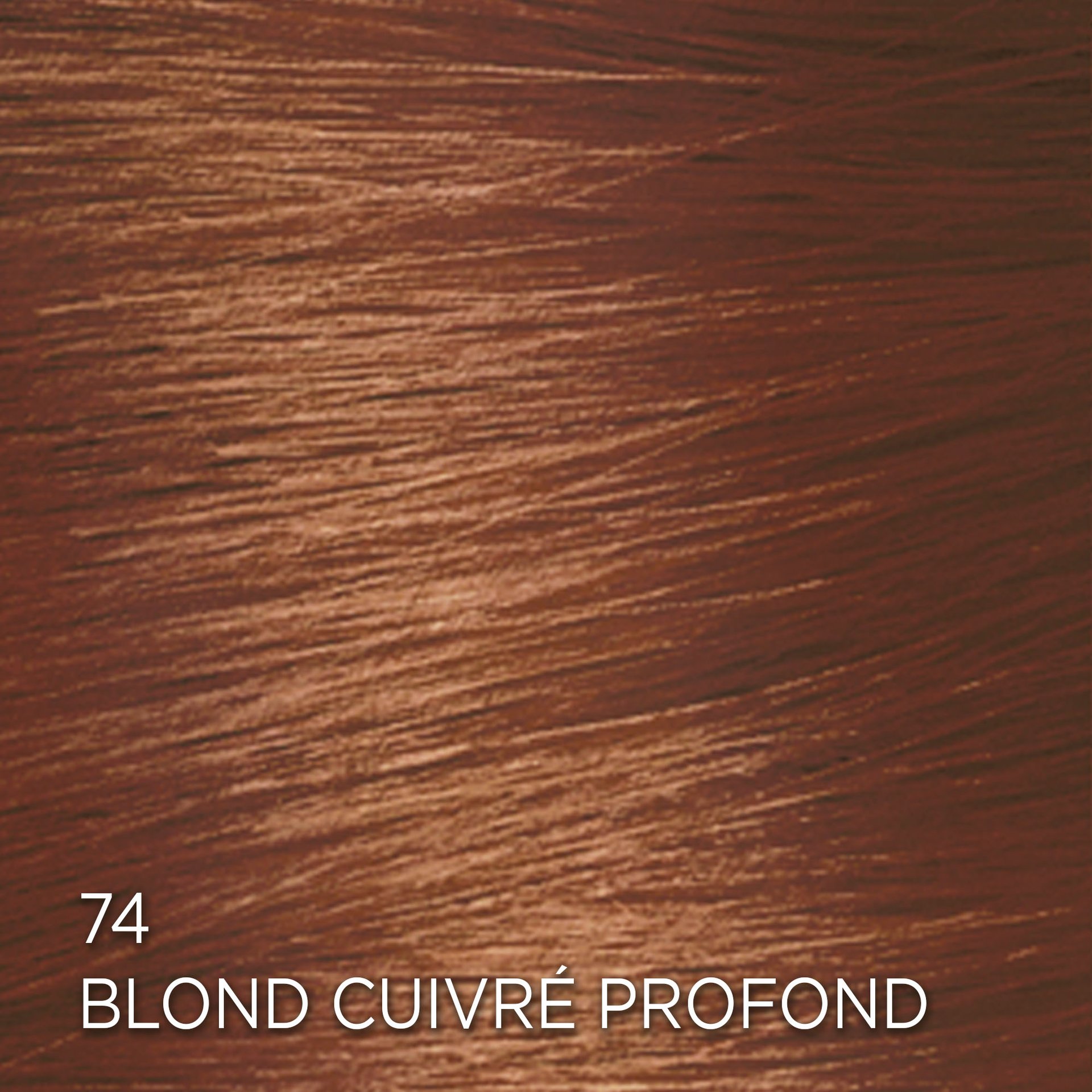 Rendu sur cheveux de la coloration Feria 74 Blond Cuivré Profond