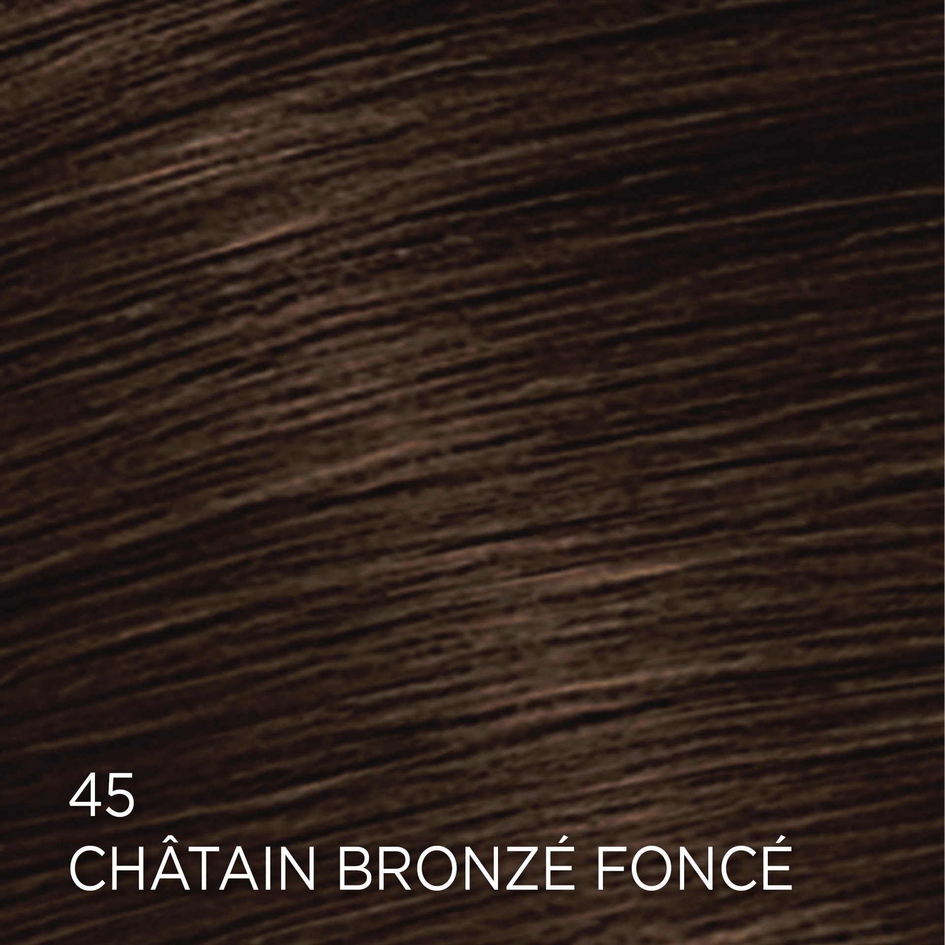 Rendu sur cheveux de la coloration Feria 45 Châtain Bronzé Foncé