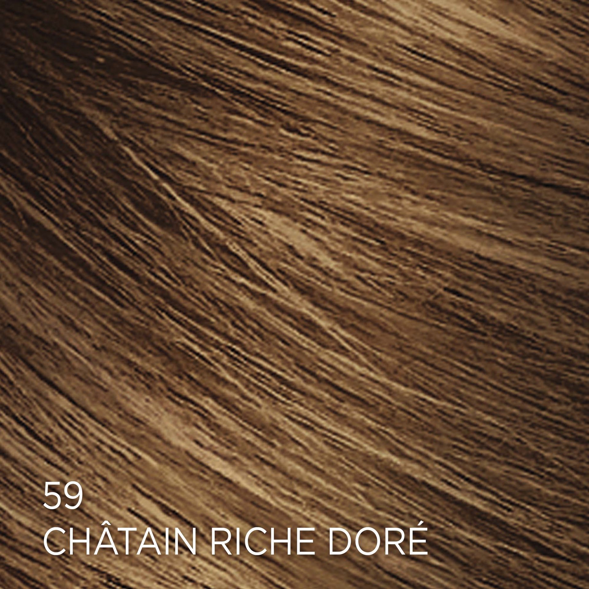 Rendu sur cheveux de la coloration Feria  59 Châtain Riche Doré