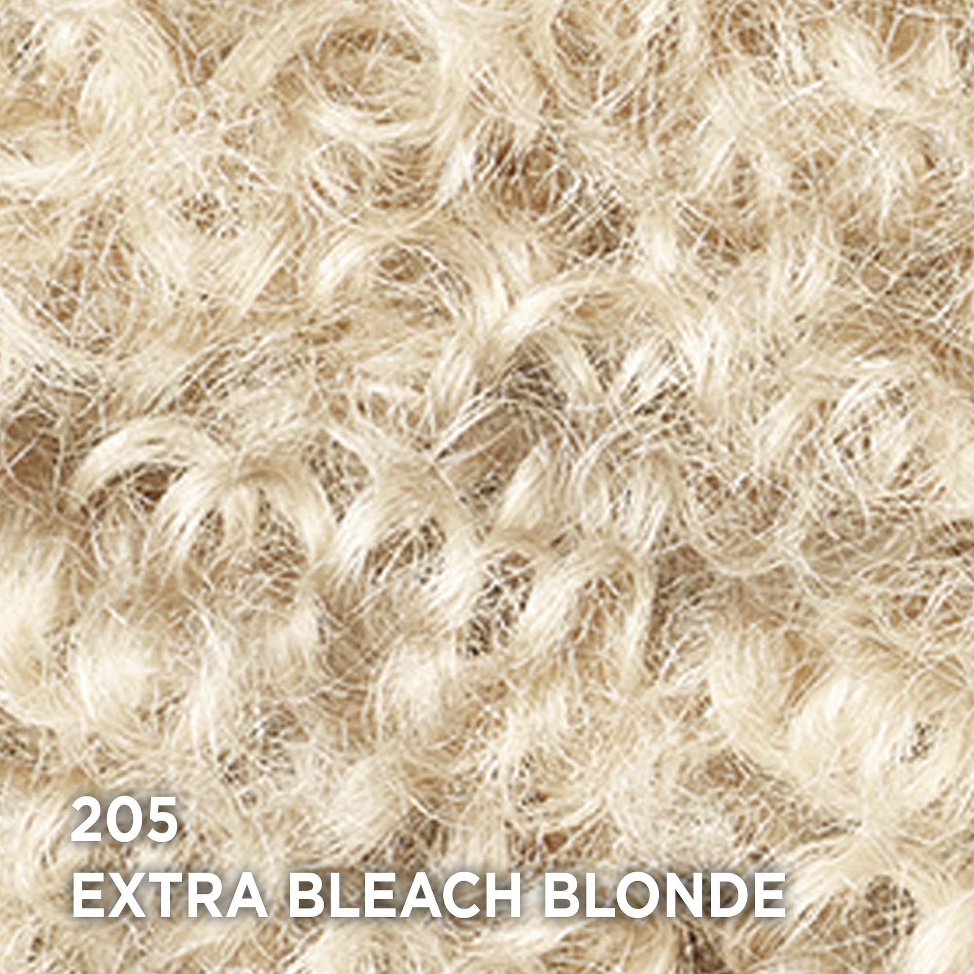 Swatch of the hair color Feria 205 Extra Bleach Blonde