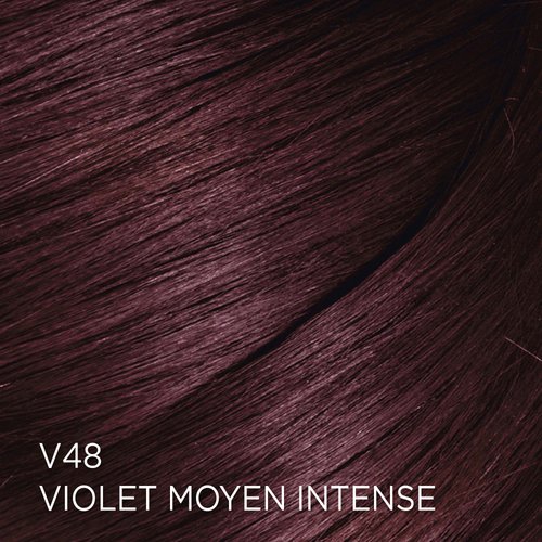 Rendu sur cheveux de la coloration Feria V48 Violet Medium Intense