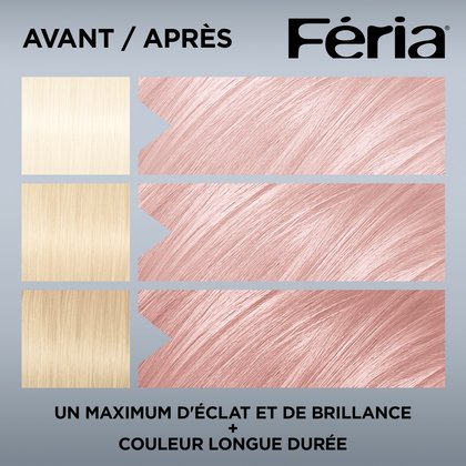 Avant et après la coloration Feria P2 Rose Fumé