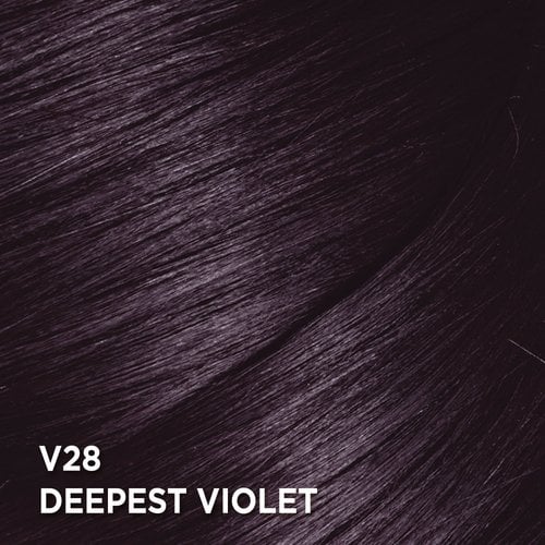 Swatch of the hair color Feria V28 Deepest Violet