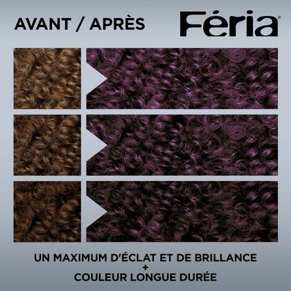Avant et après la coloration Feria M26 Violet Froid