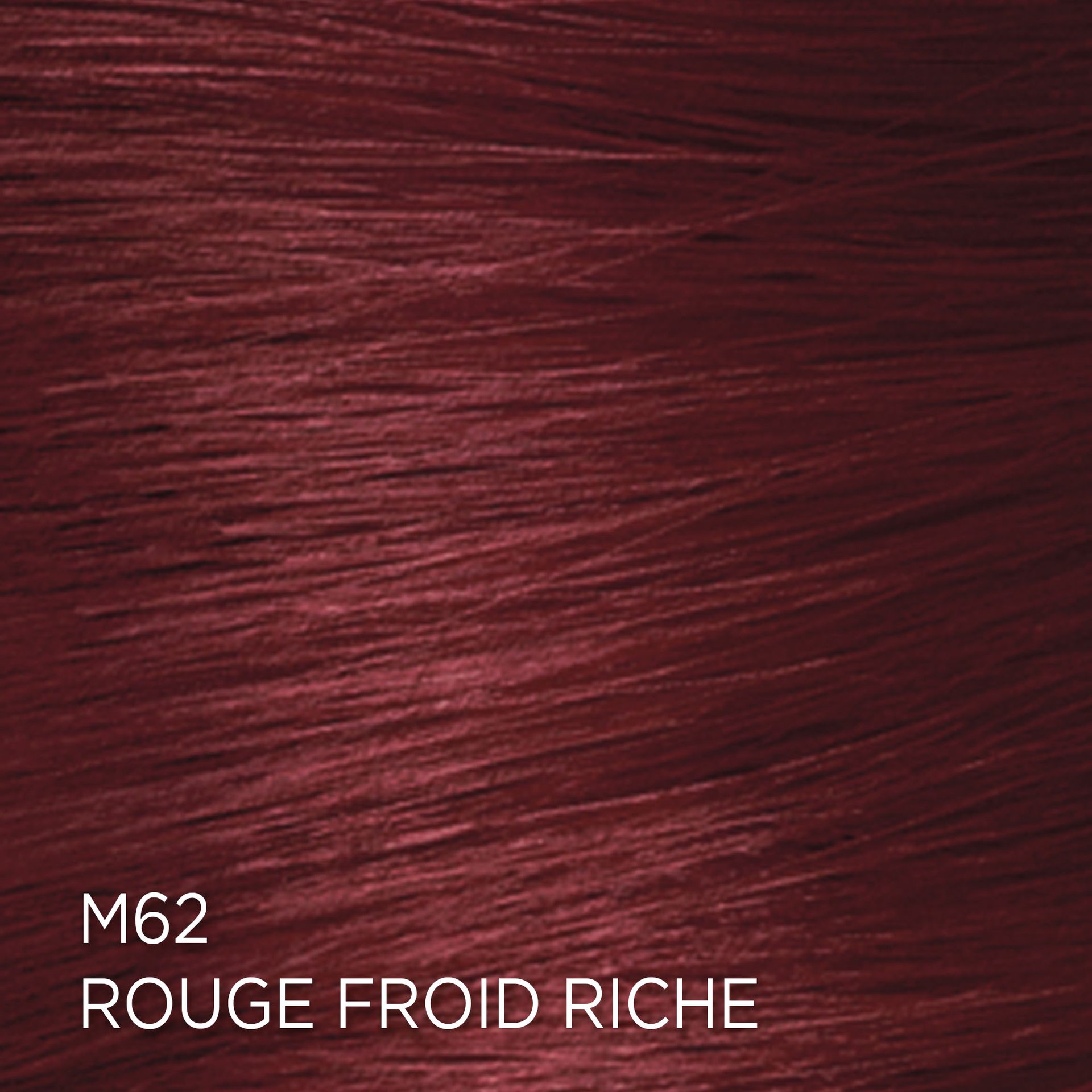 Rendu sur cheveux de la coloration Feria M62 Rouge Froid Riche