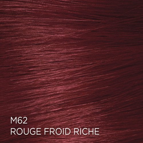 Rendu sur cheveux de la coloration Feria M62 Rouge Froid Riche