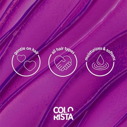 Benefits of the Colorista semi permanente which is gentle for hair, is made for all hair type. It moisturizers and leaves the hair soft.