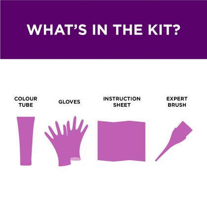 In a colorista semi permanente box, there are 1 colour tube, gloves, 1 instructionnshee and 1 expert brush