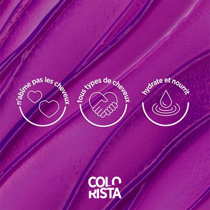 Les bénéfices de la Coloration Semi Permanente Colorista sont qu'elle n'abime pas les cheveux, elle fonctionne sous tous les types de cheveux et elle hydrate et nourrit