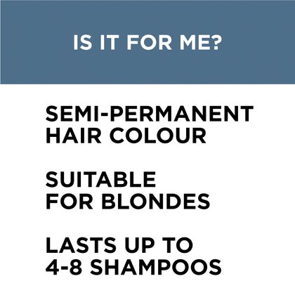 Colorista semi permanente hair dye is a semi permanent hair color, suitable for blonde and lasts-up to 4-8 shampoos