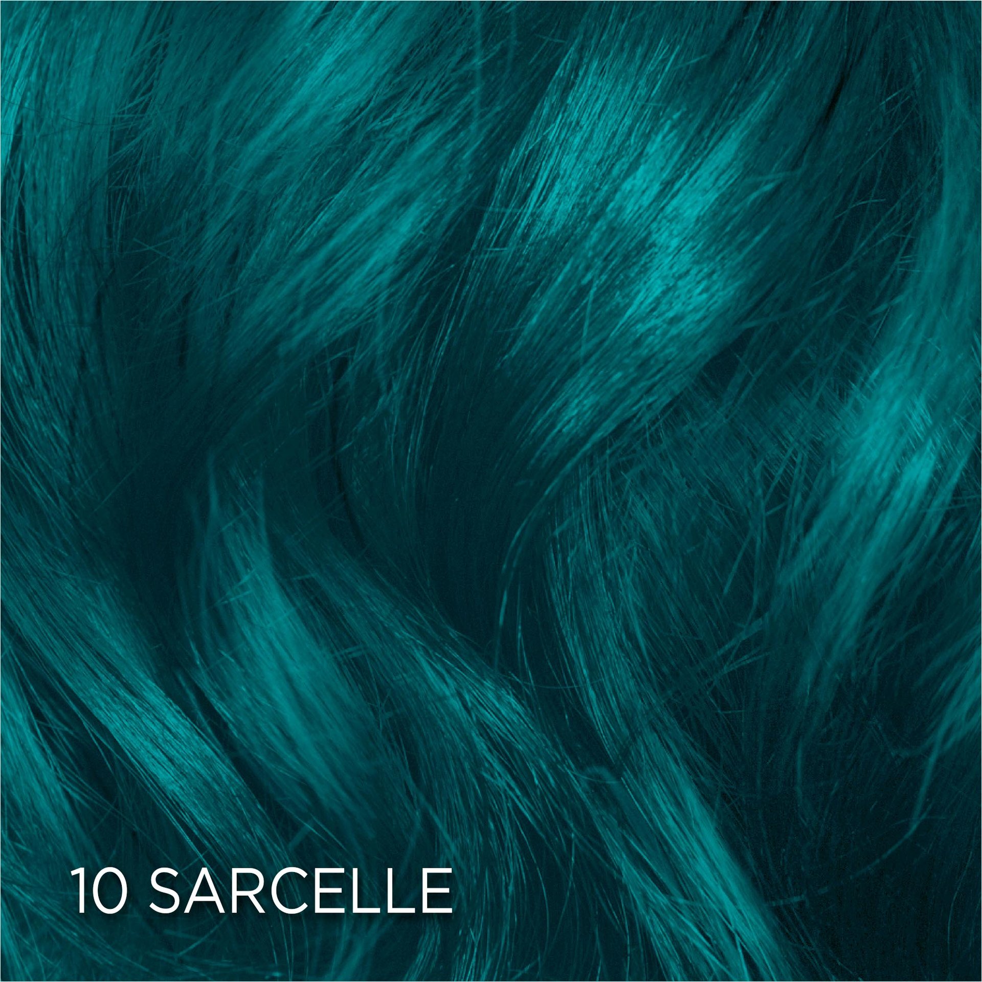 Rendu sur cheveux de la coloration Colorista 10 Sarcelle