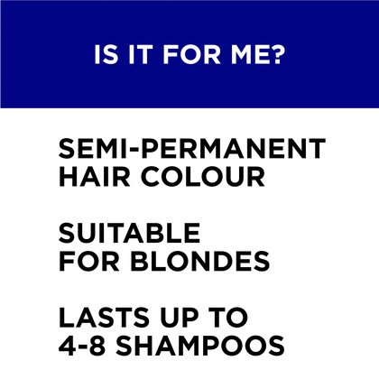 Colorista semi permanente hair dye is a semi permanent hair color, suitable for blonde and lasts-up to 4-8 shampoos