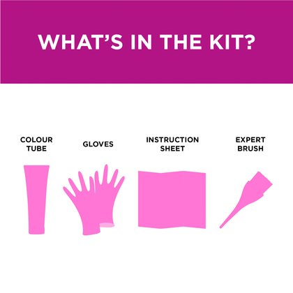 In a colorista semi permanente box, there are 1 colour tube, gloves, 1 instructionnshee and 1 expert brush