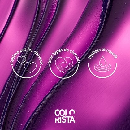 Les bénéfices de la Coloration Semi Permanente Colorista sont qu'elle n'abime pas les cheveux, elle fonctionne sous tous les types de cheveux et elle hydrate et nourrit
