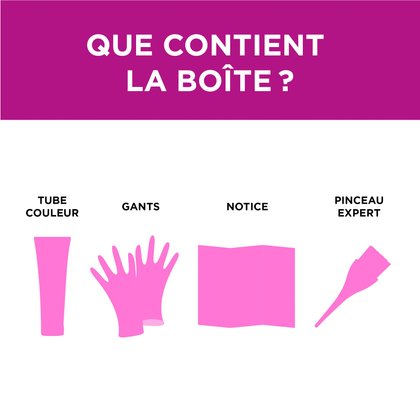 Dans une boite de coloration Colorista Semi Permanente, il y a un tube couleur, des gants, une notice et pinceaux expert