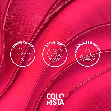 Benefits of the Colorista semi permanente which is gentle for hair, is made for all hair type. It moisturizers and leaves the hair soft.
