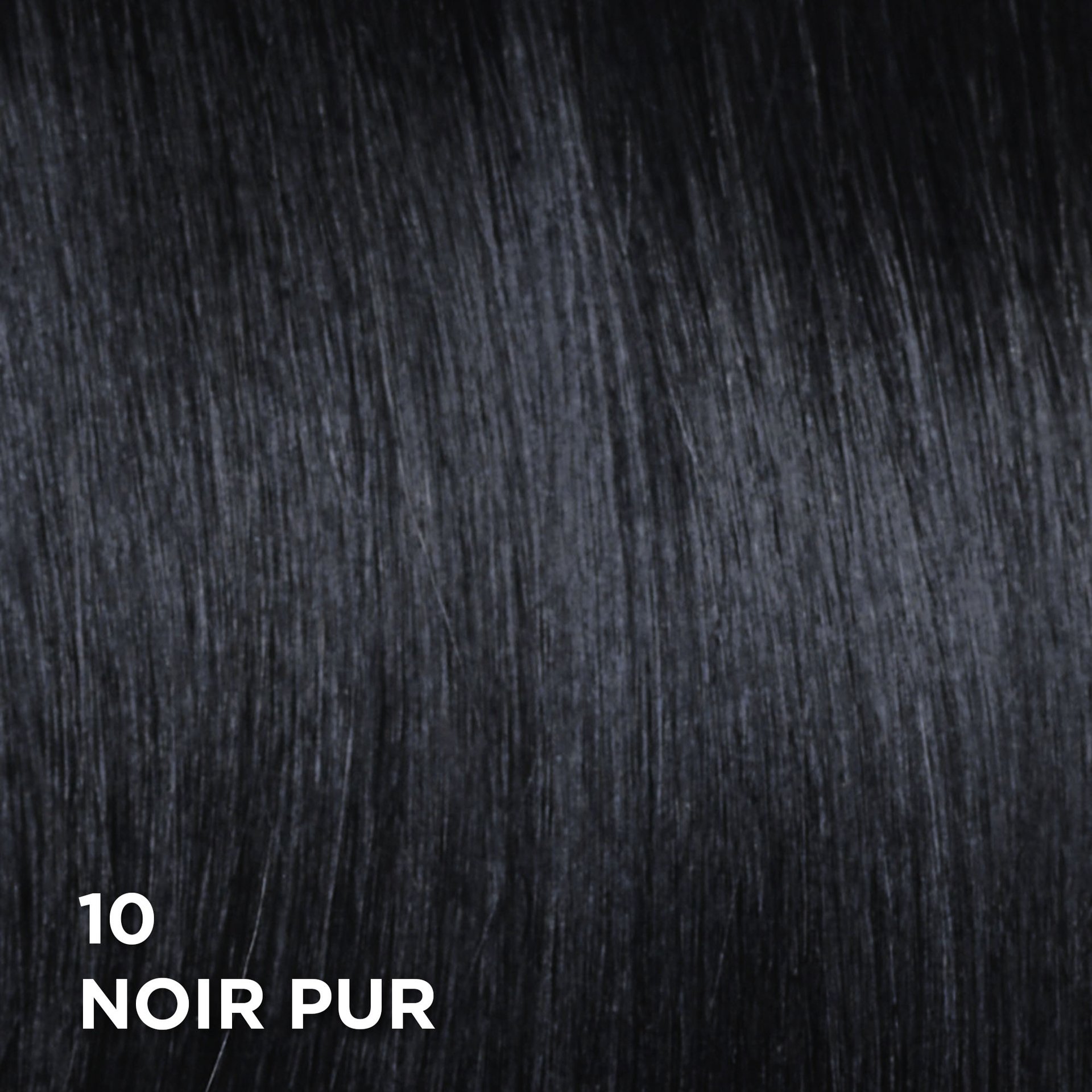 Rendu sur cheveux de la coloration Feria 10 Noir Pur