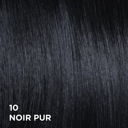 Rendu sur cheveux de la coloration Feria 10 Noir Pur