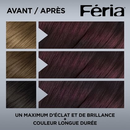 Avant et après la coloration Feria 26 Magenta Très Profond