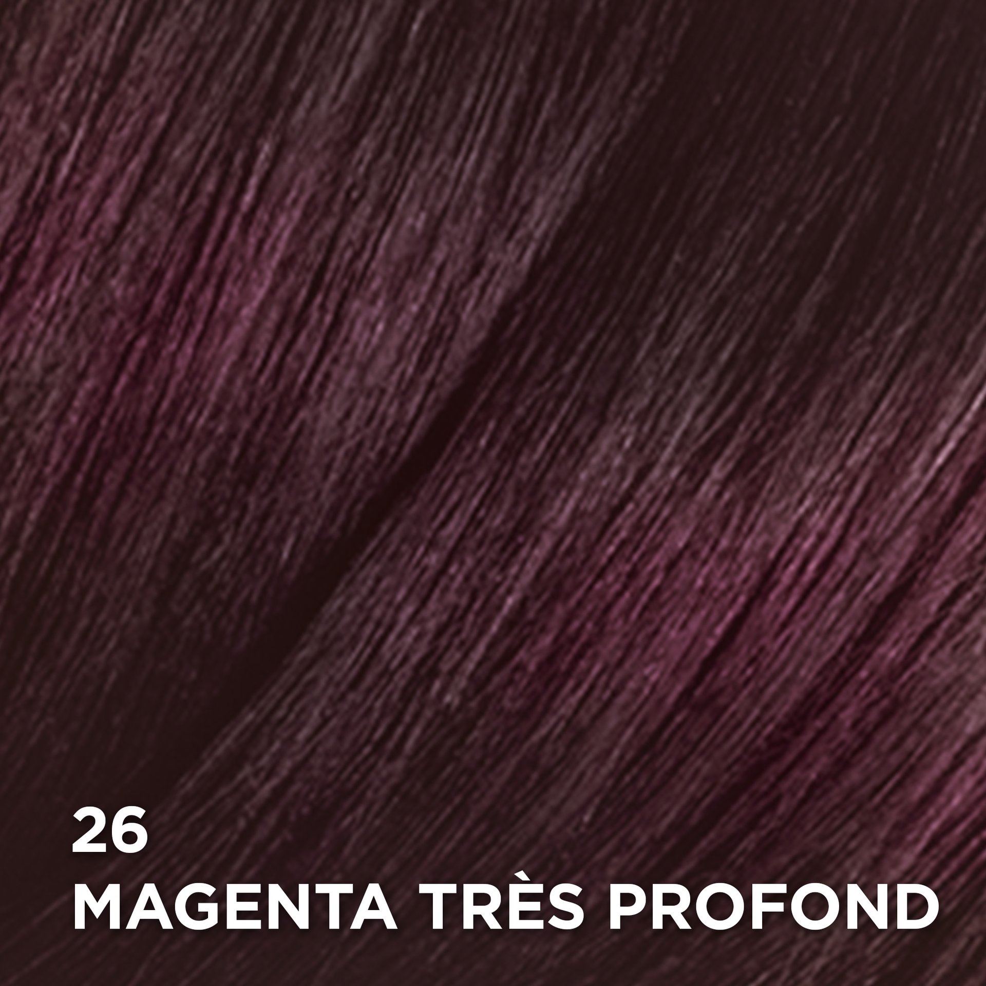 Rendu sur cheveux de la coloration Feria 26 Magenta Très Profond