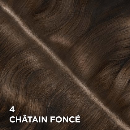 Rendu sur cheveux de la coloration Magic Root Permanent 4 Châtain Foncé