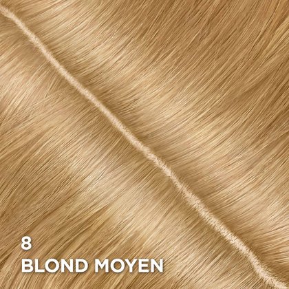Rendu sur cheveux de la coloration Magic Root Permanent 8 Blond Moyen