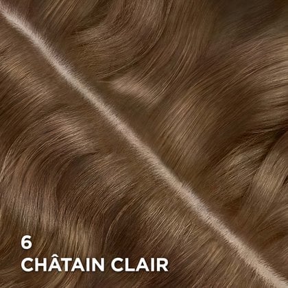 Rendu sur cheveux de la coloration Magic Root Permanent 6 Châtain Clair