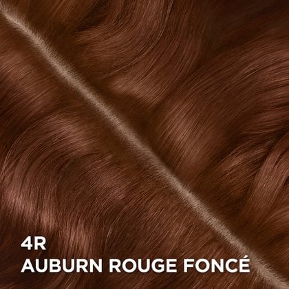 Rendu sur cheveux de la coloration Magic Root Permanent 4R Auburn Rouge Foncé