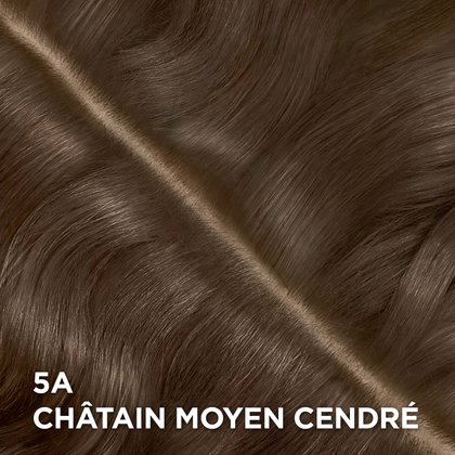 Rendu sur cheveux de la coloration Magic Root Permanent 5A Châtain Moyen Cendré