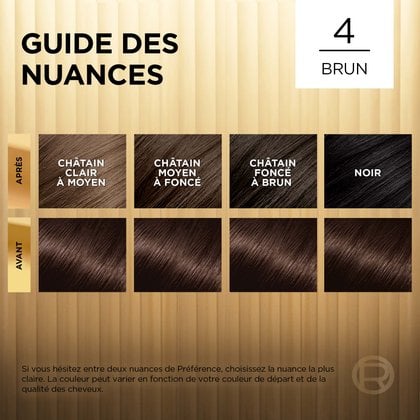 Avant et après la coloration Superior Preference 4 Brun