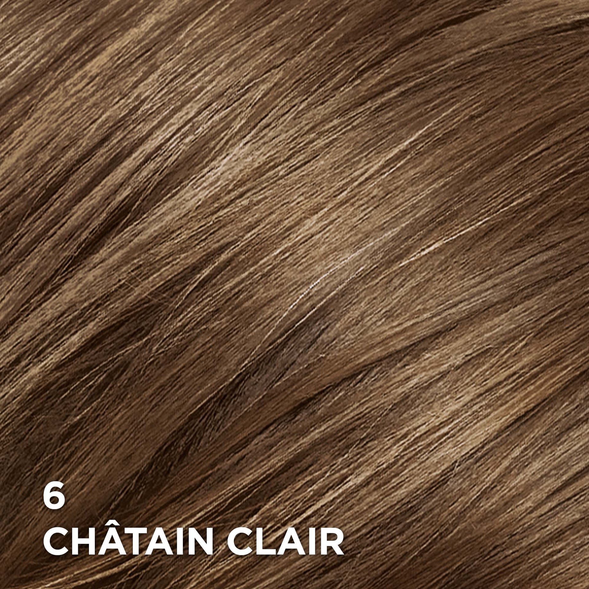 Rendu sur cheveux de la coloration Superior Preference 6 Châtain Clair