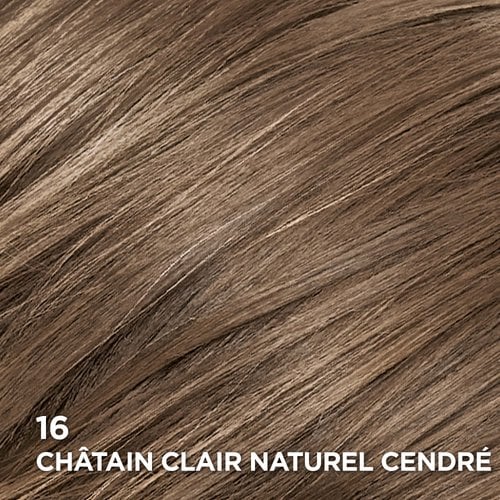 Rendu sur cheveux de la coloration Superior Preference 16 Châtain Clair Naturel Cendré