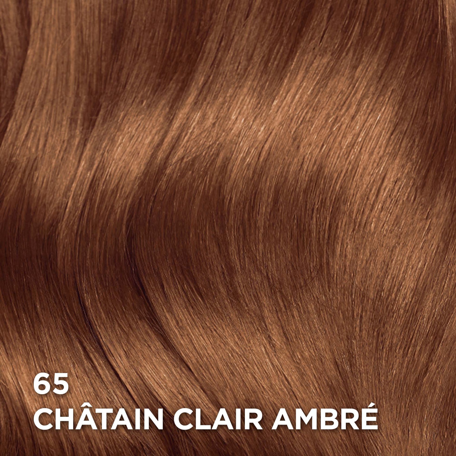 Rendu sur cheveux de la coloration Superior Preference 65 Châtain Clair Ambré