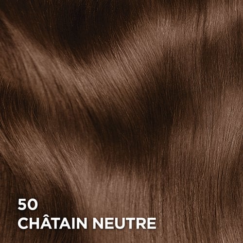 Rendu sur cheveux de la coloration Superior Preference 50 Châtain Neutre
