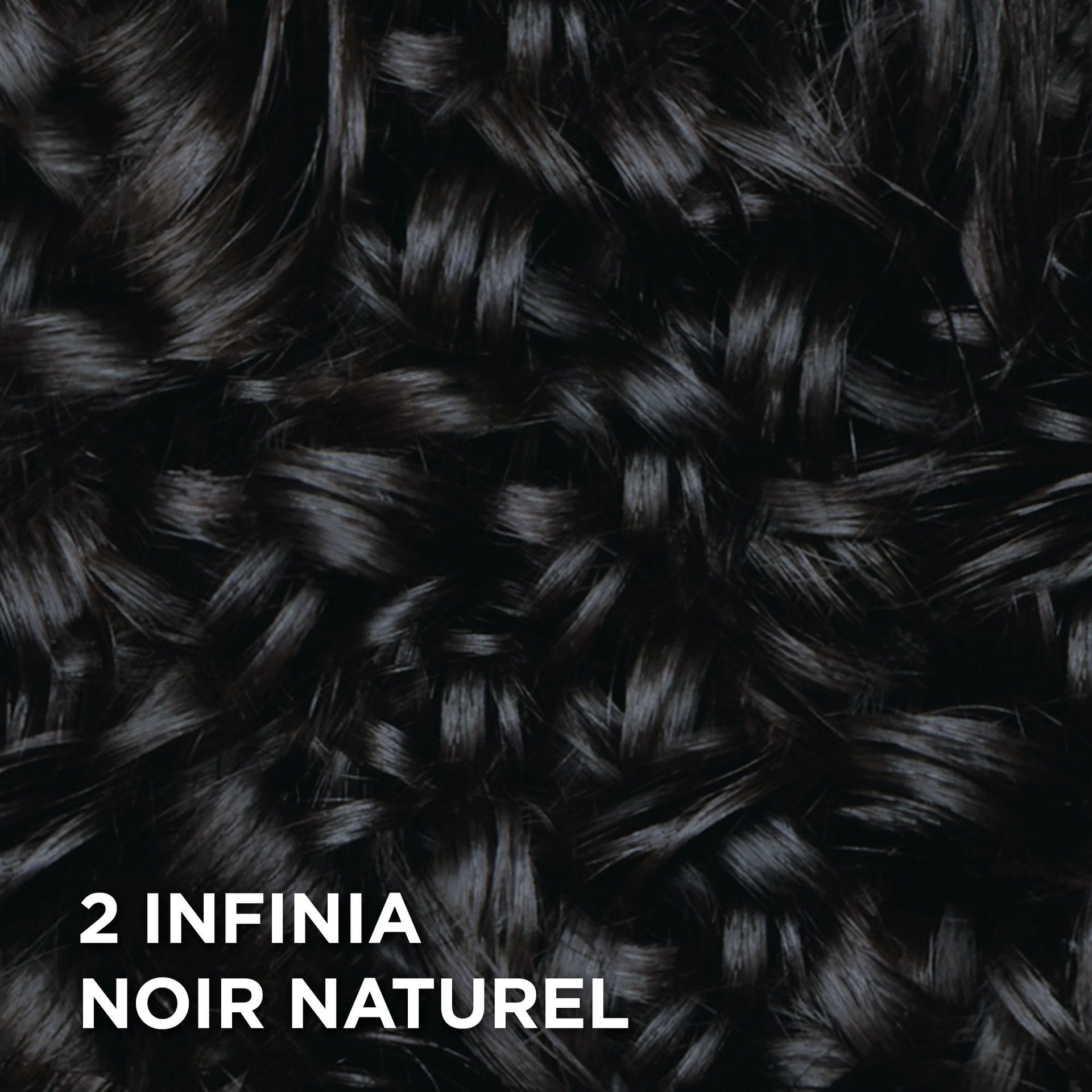Rendu sur cheveux de la coloration Superior Preference 2 Noir Naturel